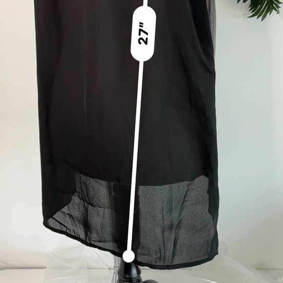 Soprano Tank Top M Medium Sheer Back V-Neck Sleeveless Contrast Hi-Lo #J27 M,L - Picture 4 of 6